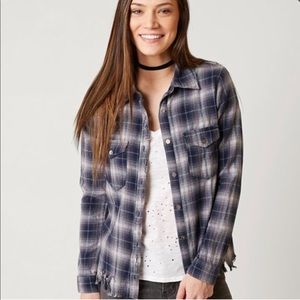 Gilded Intent raw hem flannel XL